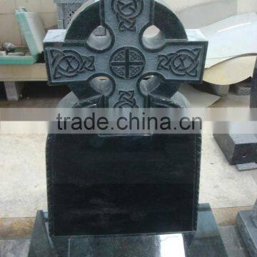 European style celtic cross granite headstone