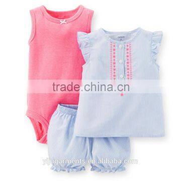 Mini girl clothes baby girl clothes baby set factory in china