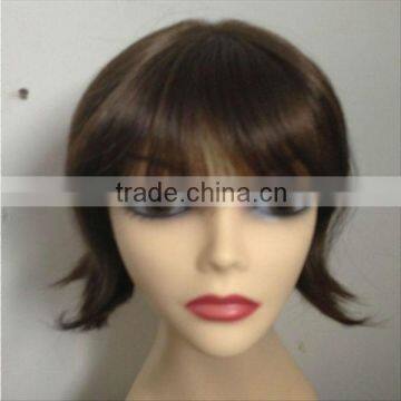 mono top brown wigs synthetic