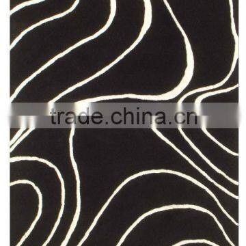 003 Black/White woolen Hand Tufted Carpets