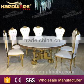Modern Luxury Stainless Steel Round Wedding Tables for Glass Used Round Wedding Tables photo-5