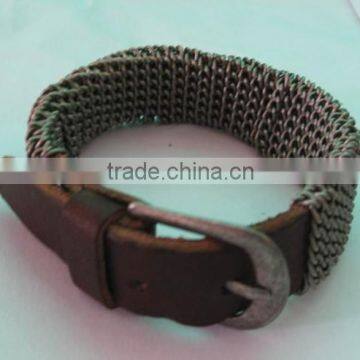 Adjustable buckle leather bracelet for cool boy