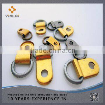 Alloy zinc metal shoe lace hooks with D-ring