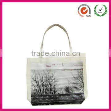 2013 hot selling nature reusable canvas beach bag (factory)