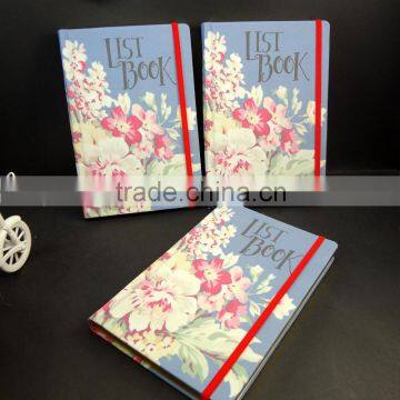customized full colors printed cloth notebook A5 with elastic band