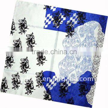 Funny Faced Silk Twill Foulard Scarf White/Blue