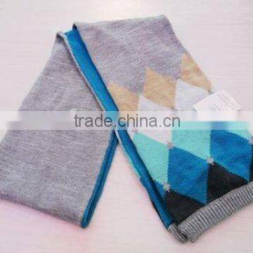 fashion acrylic knitted jacquard scarf