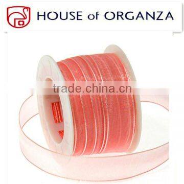 Golden Edge Polyester/Nylon Organza Ribbon