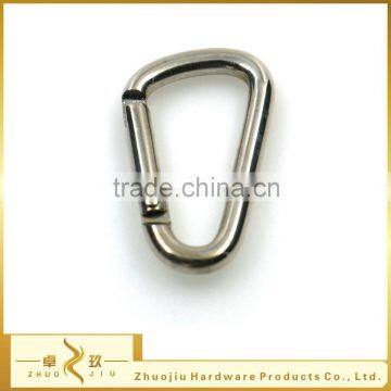 D shaped small silver aluminium carabiner hook