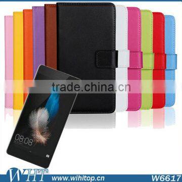 Hot Sale Business Type PU Leather Wallet Flip Cover with Card Slot for Huawei P8 Lite Case