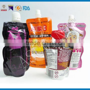 Custom printed Stand up bag spout pouch use packaging 500ml water