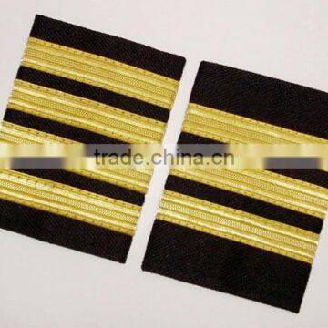 Pilot Epaulettes | Airline Epaulettes | Pilot Uniform Epaulettes with Gold Wire French Braid