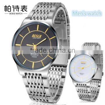 Customized production stainless steel watch, japan movt quartz watch