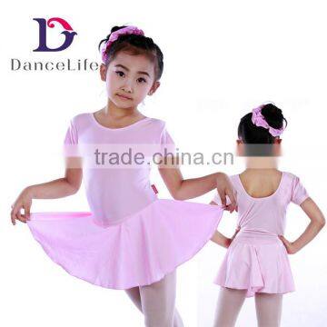 C2125 Child short sheeve skirted leotard, dance leotard with skirt ballet dance dress wholesale