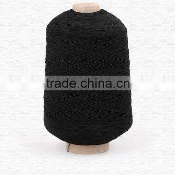 100% Black POLYESTER SPUN YARN 16s/1 21s/ 32s/1 Ring Spun Polyester Yarn For Knitting Socks From China