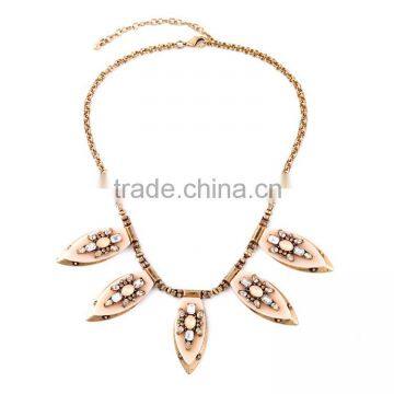 Marvelous gorgeous splendid posh fleshcolor leaves statement choker necklace