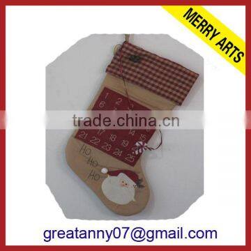 Alibaba factory 2014 new christmas gifts calendar christmas stockings christmas calendar stocking wholesale