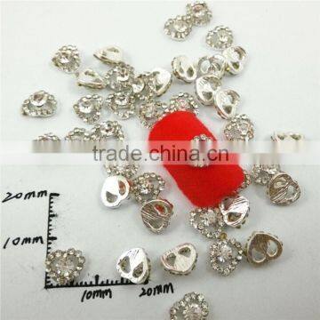 2015 alloy rhinestone step by step heart 3d nail art designs nail charms