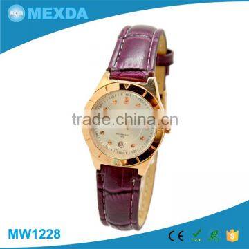pu strap stainless steel caseback japan movement unique quartz watch