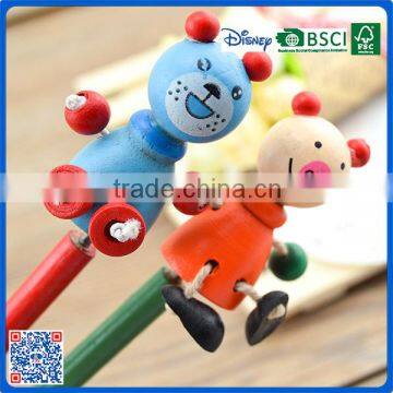 Wholesale High Quality 7 Inch Wooden HB Pencil With Toy for Children
