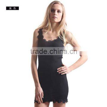 Silk Fabric Women Classic Slim Fit Tank Bodycon Mini Tee Dress