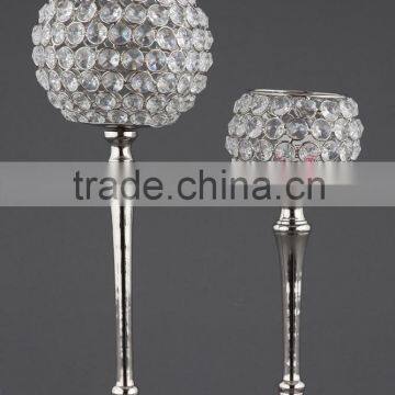 Metal & Crystal Candle Votive Globe Shape