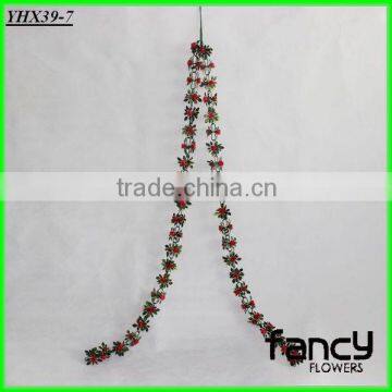 length 83" red plastic artificial rose flower vine making for wedding&home decoration