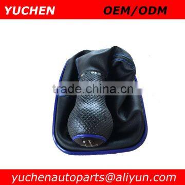 YUCHEN Car Shift Gear Knob With Gaitor Blue Caps With Blue Stitches For VW BORA GTI MK4 GOlf 4 1999-2005/ Seat Leon