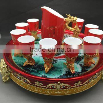 Factory direct Fine china red ceramic wine cup