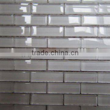 Beautiful and Popular White Glass Mosaic Strips Tiles