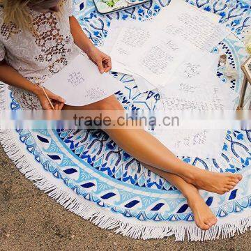 Good Quality custom logo 150cm printed round beach towels