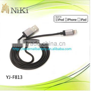 MFI cable fabric braiding for iphone5,5s,6plus with Factory price