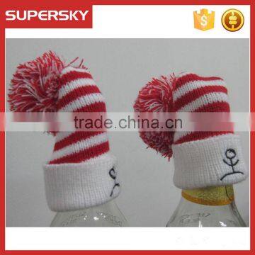 C1681 Santa Wine Bottle Hat Knit Pattern photo-3