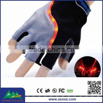 Mountain Biking Gloves with LED Light Bicycle Cycling Riding Half Finger Cycling Gloves Anti-slip Work Gloves