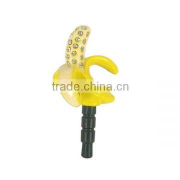 wholesale diamond fruit earphone jack plug universal for iphone 4 , designed by (C) charis,OEM service