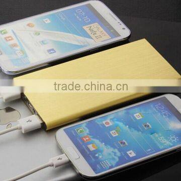 Brushed Metal 12000mAh Power Bank Dual USB with LED