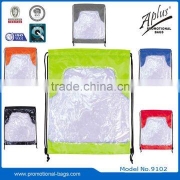 promotional transparent PVC beach drawstring bag gift ideas