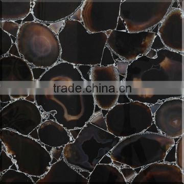 GS8018 Black agate mosaic natural stone tiles