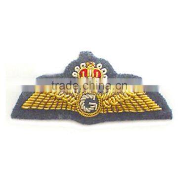 RAF gliding instructor mess wing | Embroidery Gold bullion wing