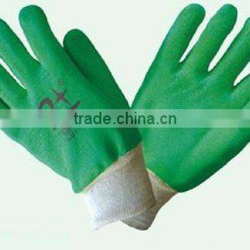 cotton woven with wrikle latex glove
