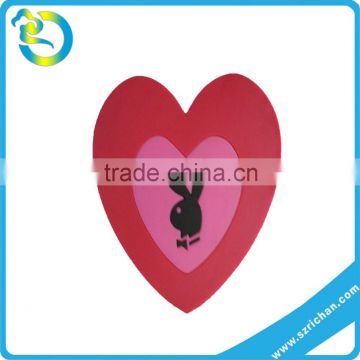 Customized fun shape embossed 3D relief logo soft eco-friendly silicone rubber drink mat