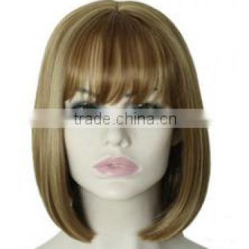 synthetic hair wigs blonde full Bang bob short wigs for black women cheap natural head resistant fiber cosplay