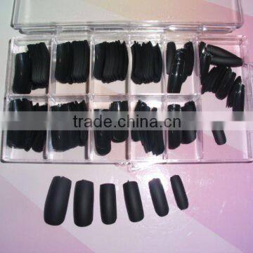 100Pcs Scrub French False Nail Tips Black