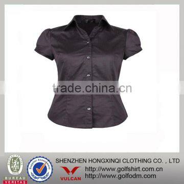 Customizing blouse,100 % cotton black color ladies shirt