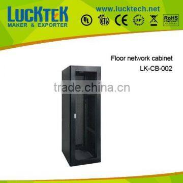 37U network cabinet with front glass door and back door