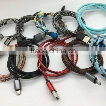 Braided Micro USB Charger Cable 1M 3FT 2M 6FT Data Sync Fabric Nylon Charging Cable Cord Line For Smart Phone