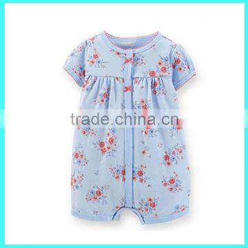 Top quality factory baby romper 100% cotton romper printed baby romper