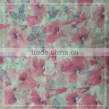 100% polyester CREPE chiffon butterfly printed fabric