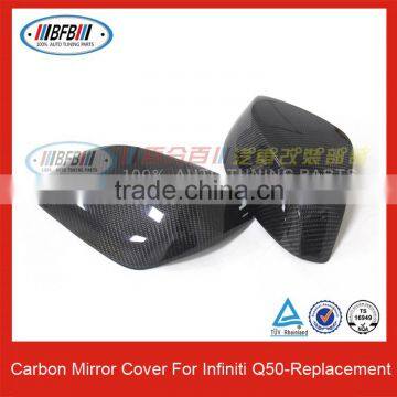 Q50 carbon fiber mirror covers Auto Mirror Cap For Infiniti Q50 Side mirror cover