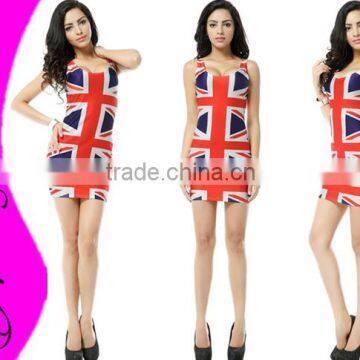 Autumn tops for women one piece space print galaxy dress elastic British Union dress Drop shipping !